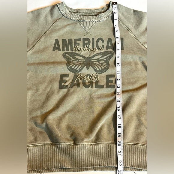 American Eagle Outfitters “Anything Is Possible” Women’s Sage Green Sweatshirt - Picture 8 of 16